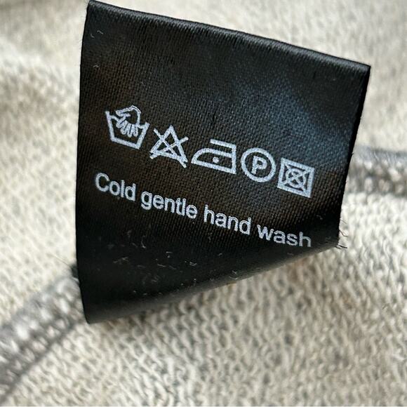 Markus Lupfer Sequin Lip Sweatshirt Hoodie Grey XS Flawed Unisex - Picture 10 of 13